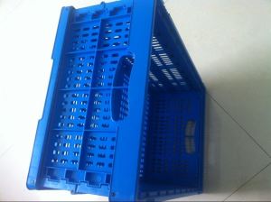 600*400*280mm HDPE biru Peti Penyimpanan Plastik Boleh Dilipat untuk Susu
