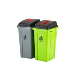 Tong sampah kitar semula berganda yang besar